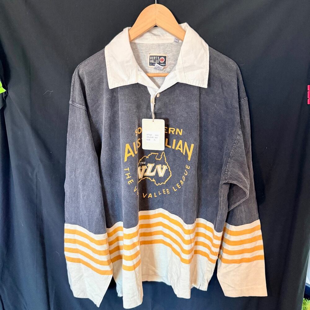 Vintage Verte Vallee Rugby Shirt Men’s XL Deadstock Australia Graphic 80s 90s